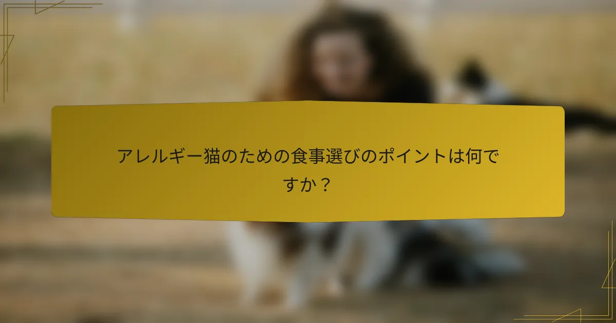 アレルギー猫のための食事選びのポイントは何ですか?
