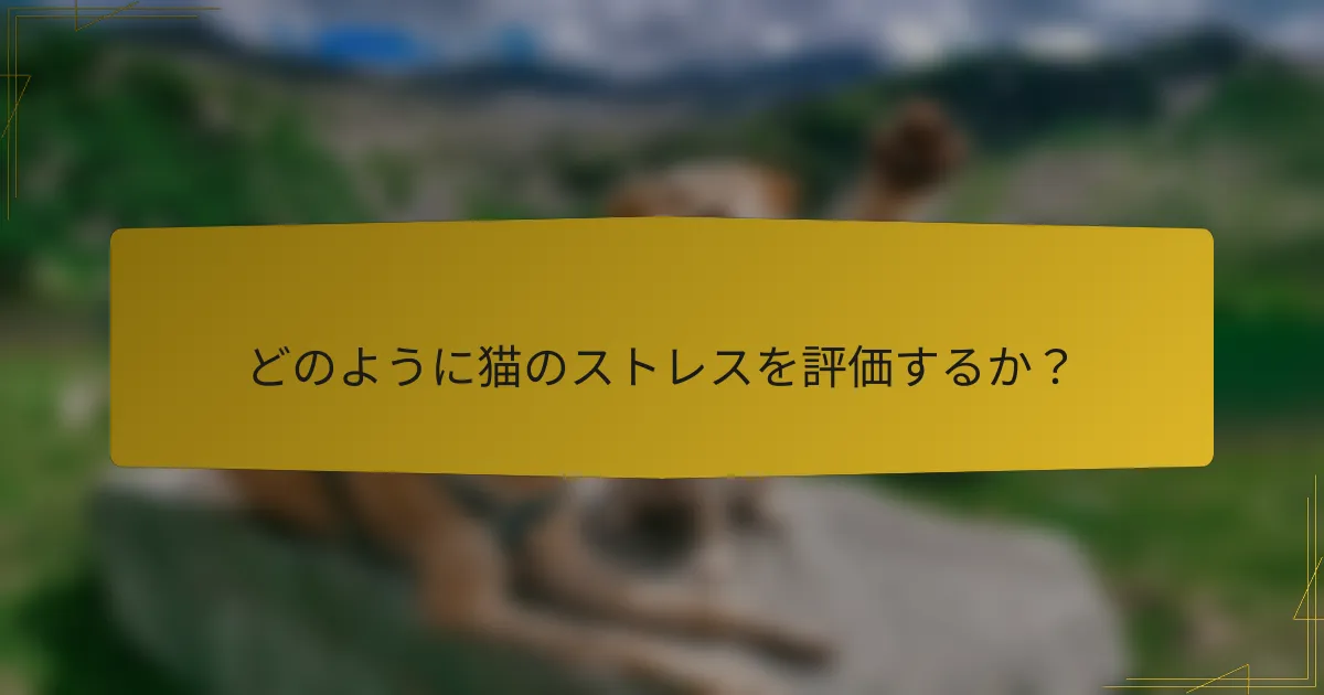 どのように猫のストレスを評価するか？