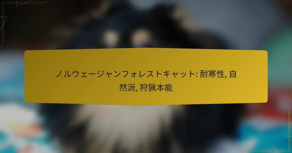 ノルウェージャンフォレストキャット: 耐寒性, 自然派, 狩猟本能