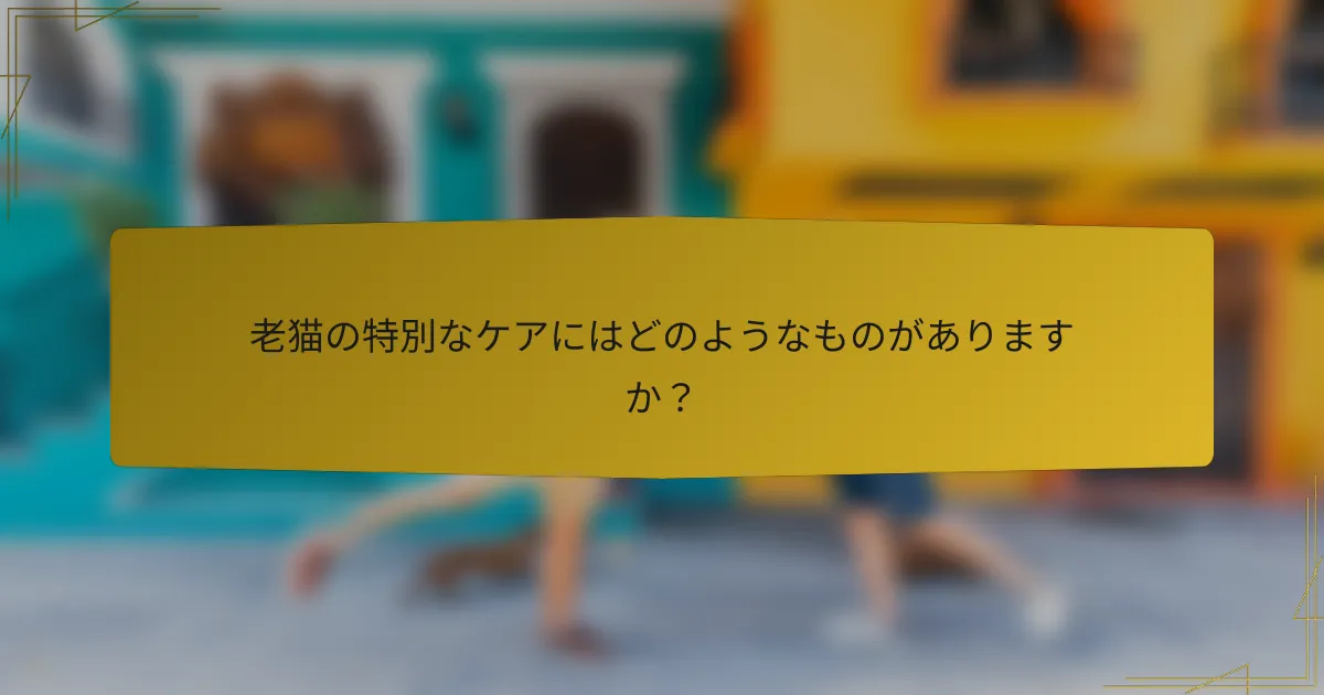 老猫の特別なケアにはどのようなものがありますか？