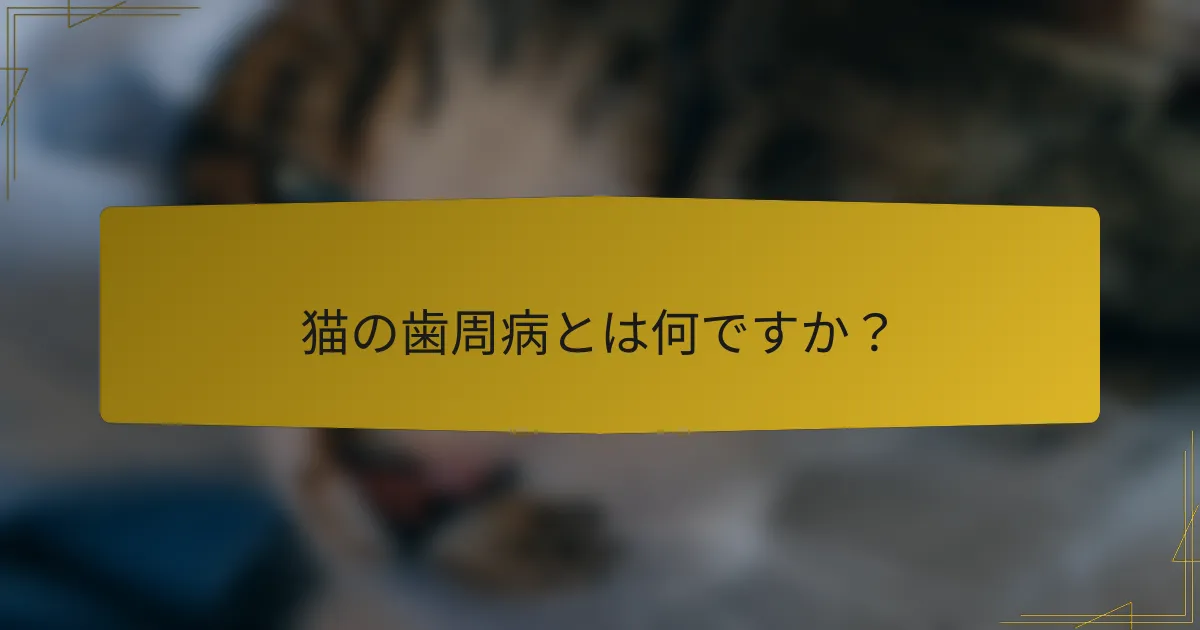 猫の歯周病とは何ですか？
