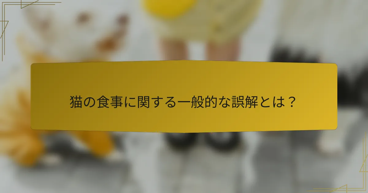 猫の食事に関する一般的な誤解とは?