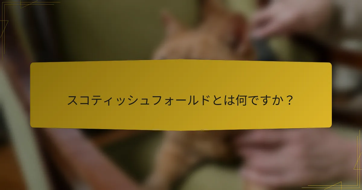 スコティッシュフォールドとは何ですか?
