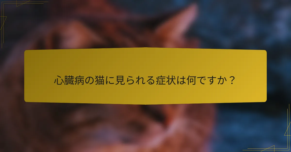 心臓病の猫に見られる症状は何ですか？